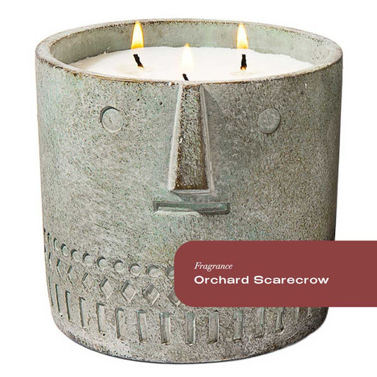 Orchard Scarecrow Stone Face Candle 27oz