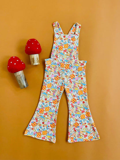 Mushroom Bell Bottom Overalls