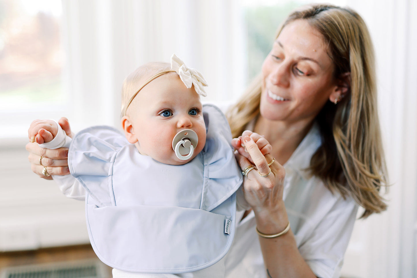 Sky Ruffle Angel Bib