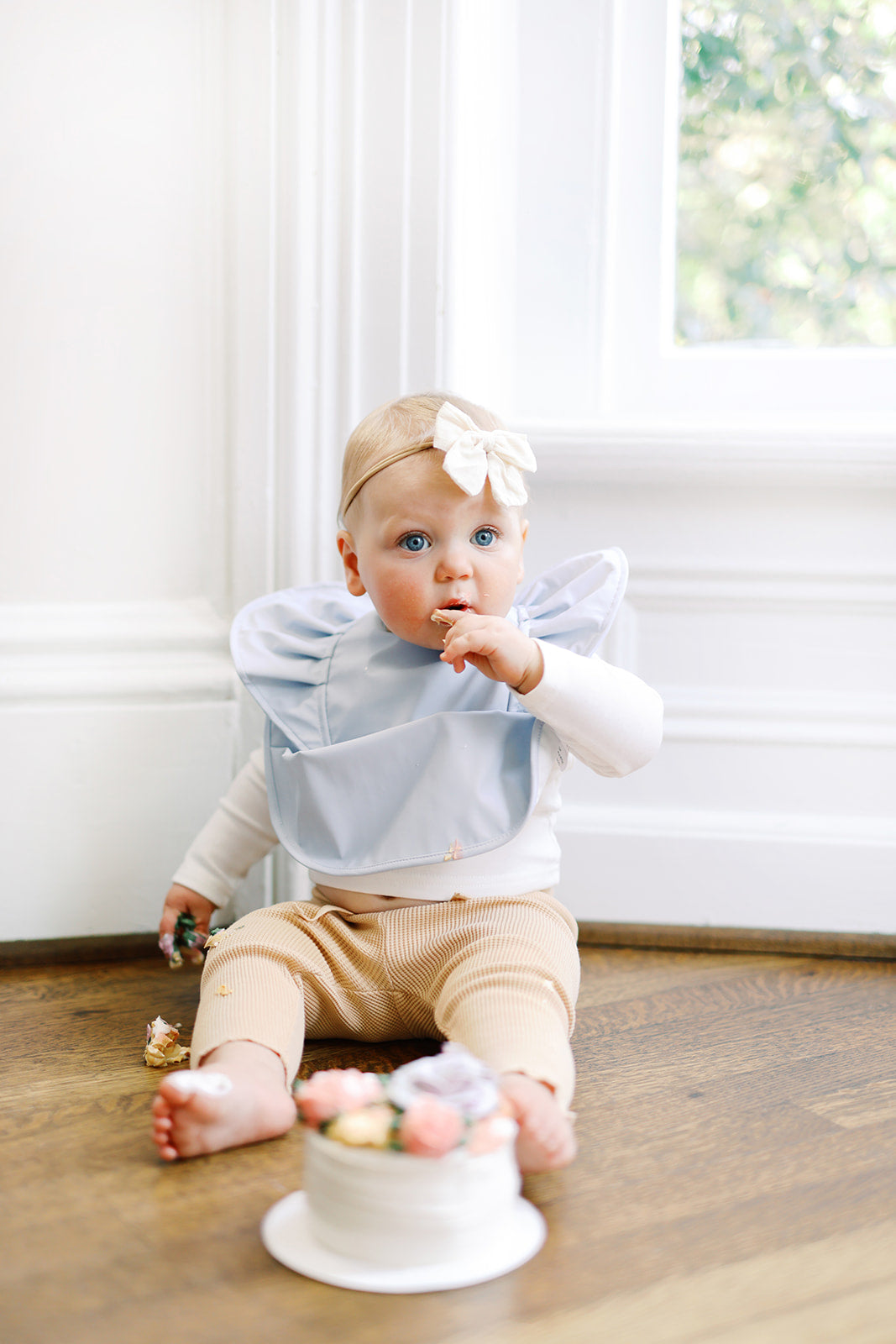 Sky Ruffle Angel Bib