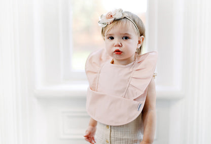 Peach Blush Ruffle Angel Bib