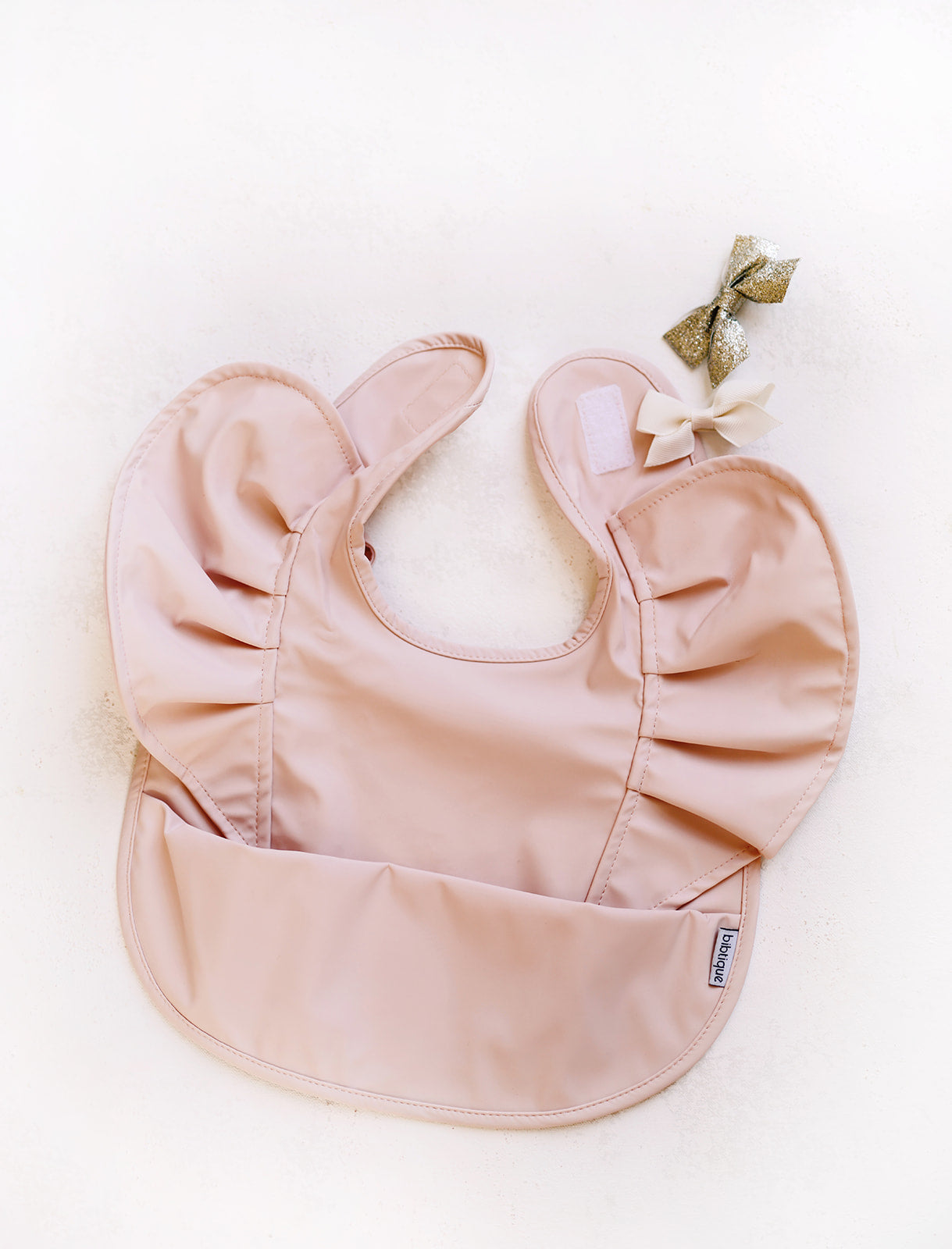 Peach Blush Ruffle Angel Bib