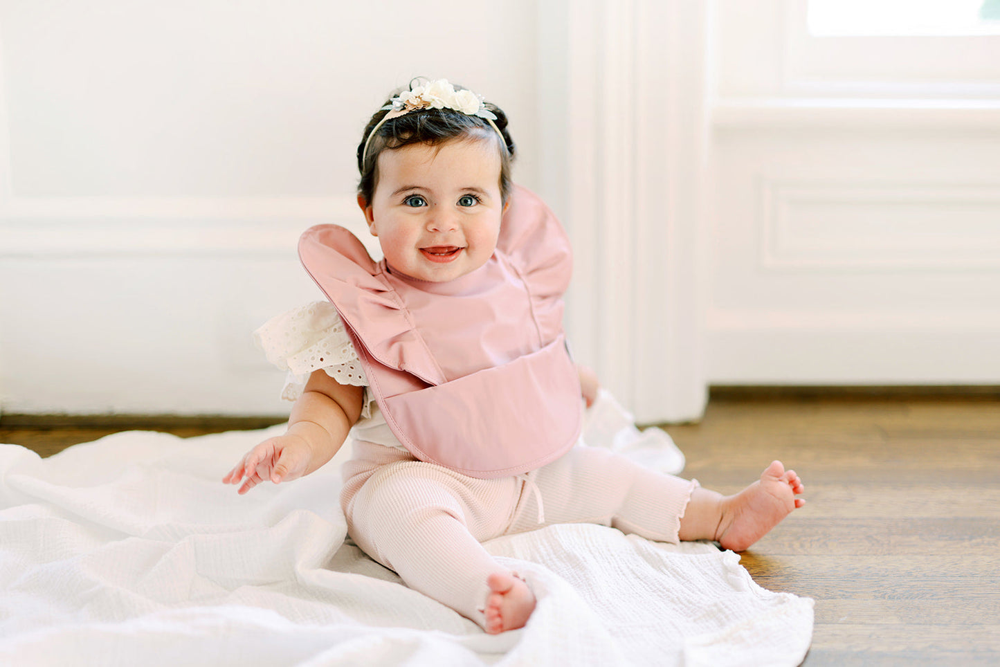 Peony Ruffle Angel Bib