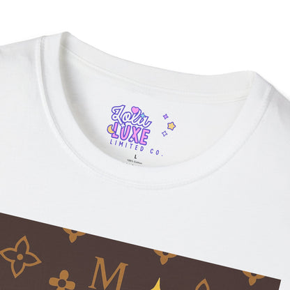 Manifesting Like a Material Girl Glam Tee| Unisex Softstyle Tee | Trendy Apparel for Manifestation Enthusiasts