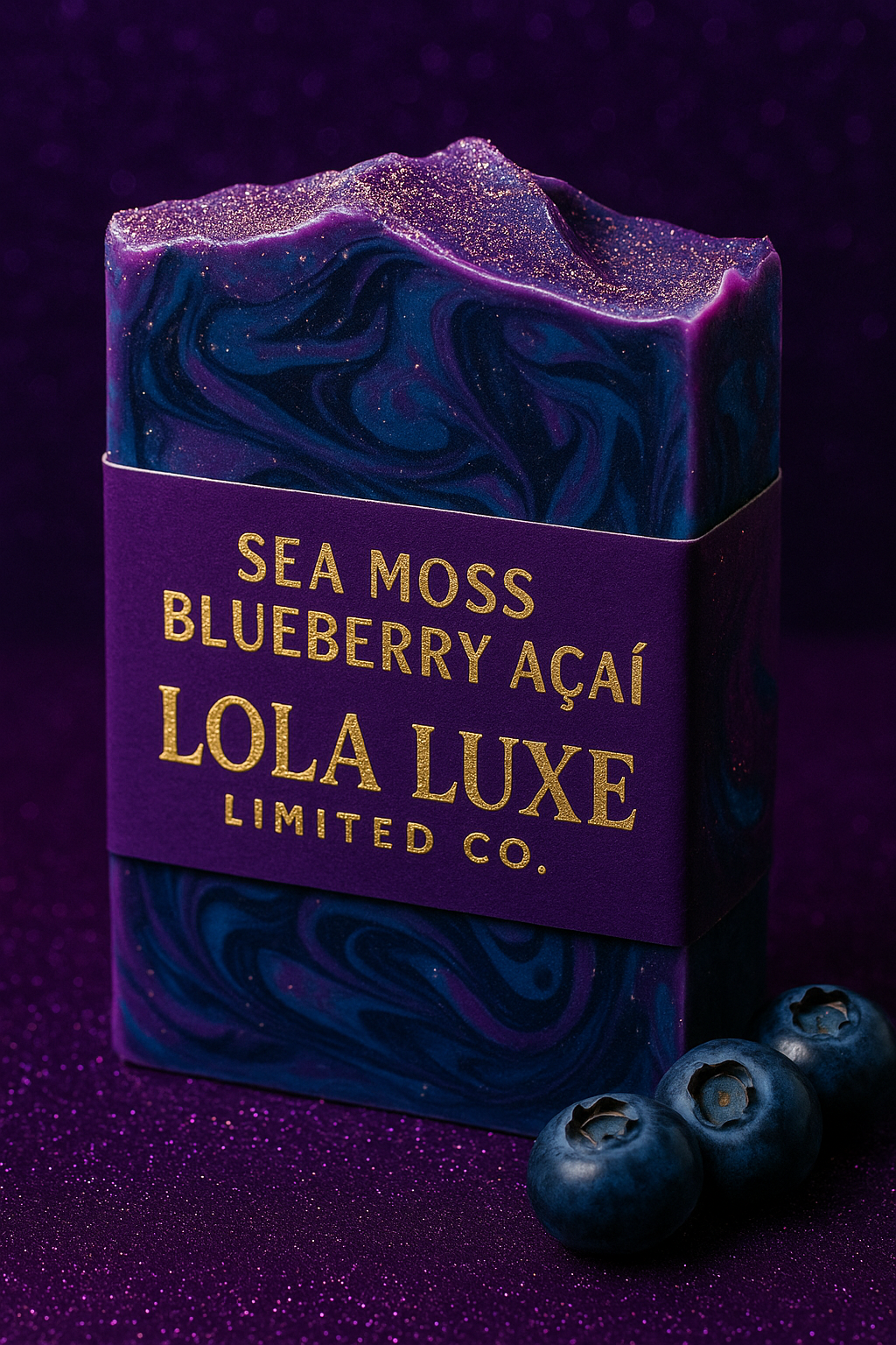 Sea Moss, Blueberry & Açaí Soap – Antioxidant-Rich Handmade Bar for Youthful, Glowing Skin | Lola Luxe Limited Co.