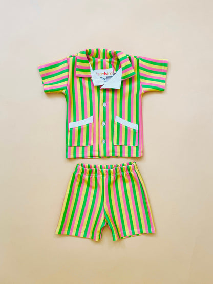 Cabana Set - Green/Pink/Yellow Stripe