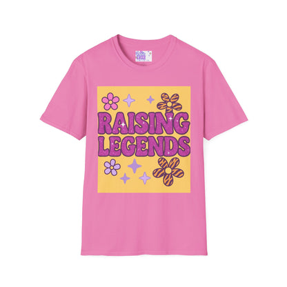 Raising Legends Unisex Softstyle T-Shirt - Vibrant Floral Design for Celebrations