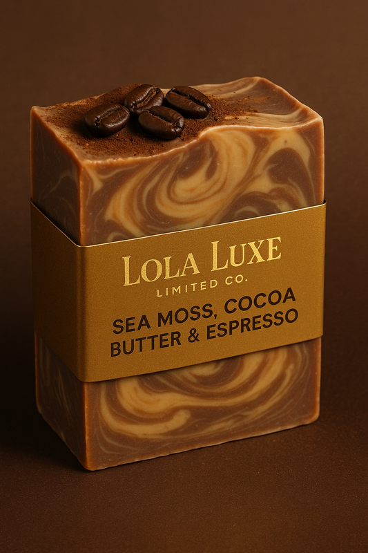 Sea Moss, Cocoa Butter & Espresso Soap – Energizing Exfoliating Bar for Smooth, Glowing Skin | Lola Luxe Limited Co.