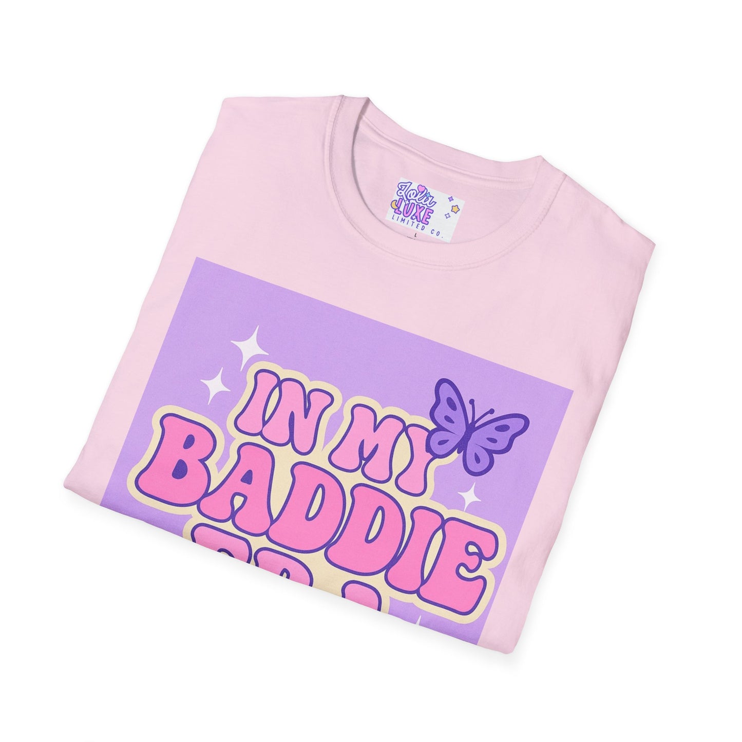 In My Baddie Era Unisex Softstyle Glam Tee - Trendy Graphic Tee for Confident Fashion Lovers