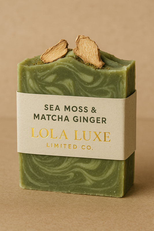 Sea Moss & Matcha Ginger Soap – Invigorating Handmade Bar for Detox, Clarity & Radiant Skin | Lola Luxe Limited Co.