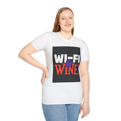 "Wi-Fi & Wine" Softstyle T-Shirt - Perfect Gift for Wine Lovers