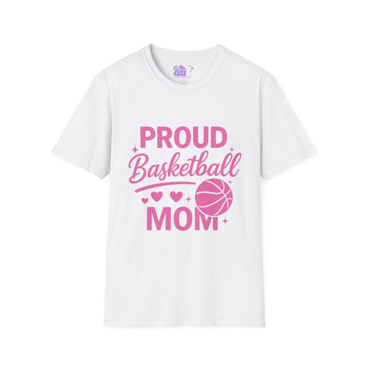 "Proud Basketball Mom"  Softstyle T-Shirt - Customizable Fan Tee