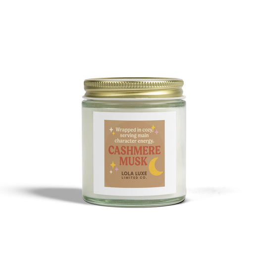 Cashmere Musk Scented Candles, Coconut Apricot Wax (4oz, 9oz)