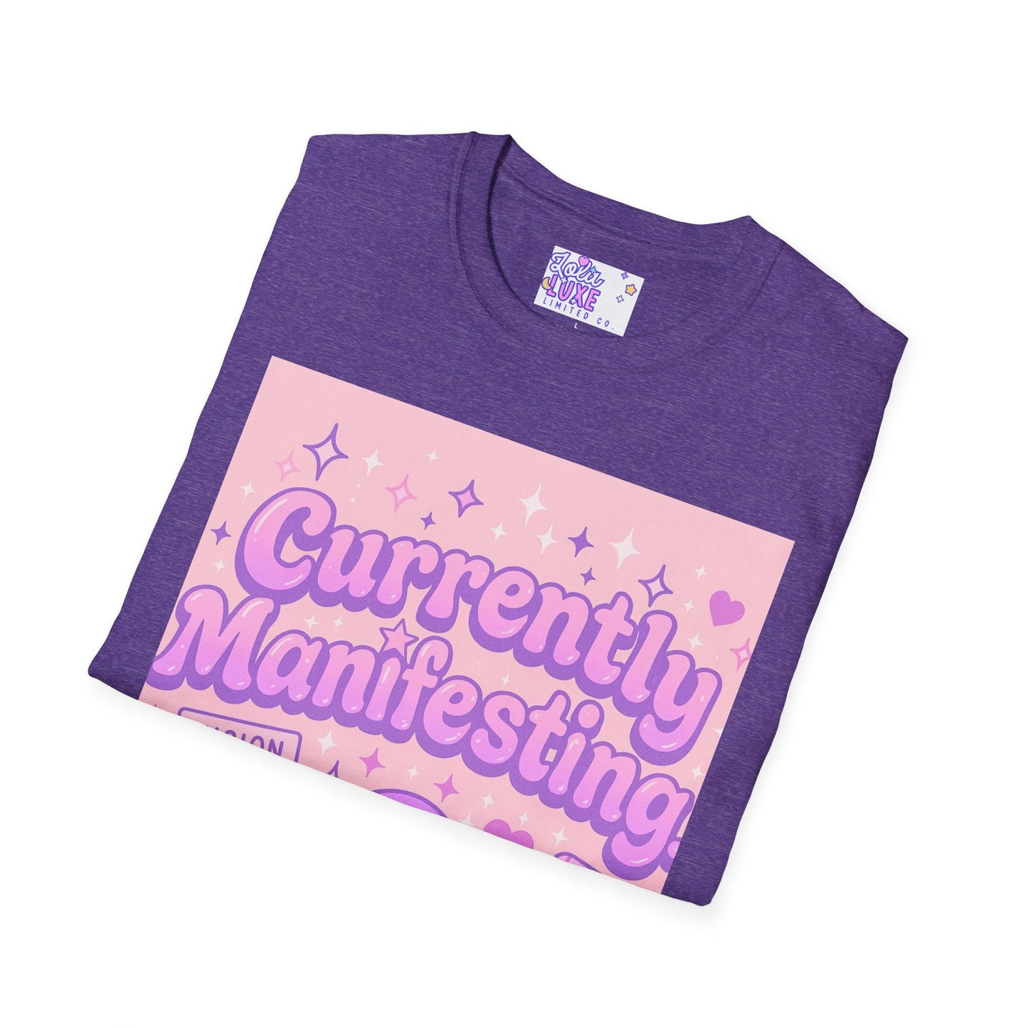 Currently Manifesting Unisex Softstyle Glam Tee - Positive Vibes for Dreamers & Creatives