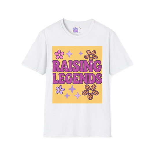 Raising Legends Unisex Softstyle T-Shirt - Vibrant Floral Design for Celebrations