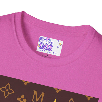 Manifesting Like a Material Girl Glam Tee| Unisex Softstyle Tee | Trendy Apparel for Manifestation Enthusiasts