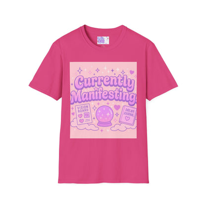 Currently Manifesting Unisex Softstyle Glam Tee - Positive Vibes for Dreamers & Creatives