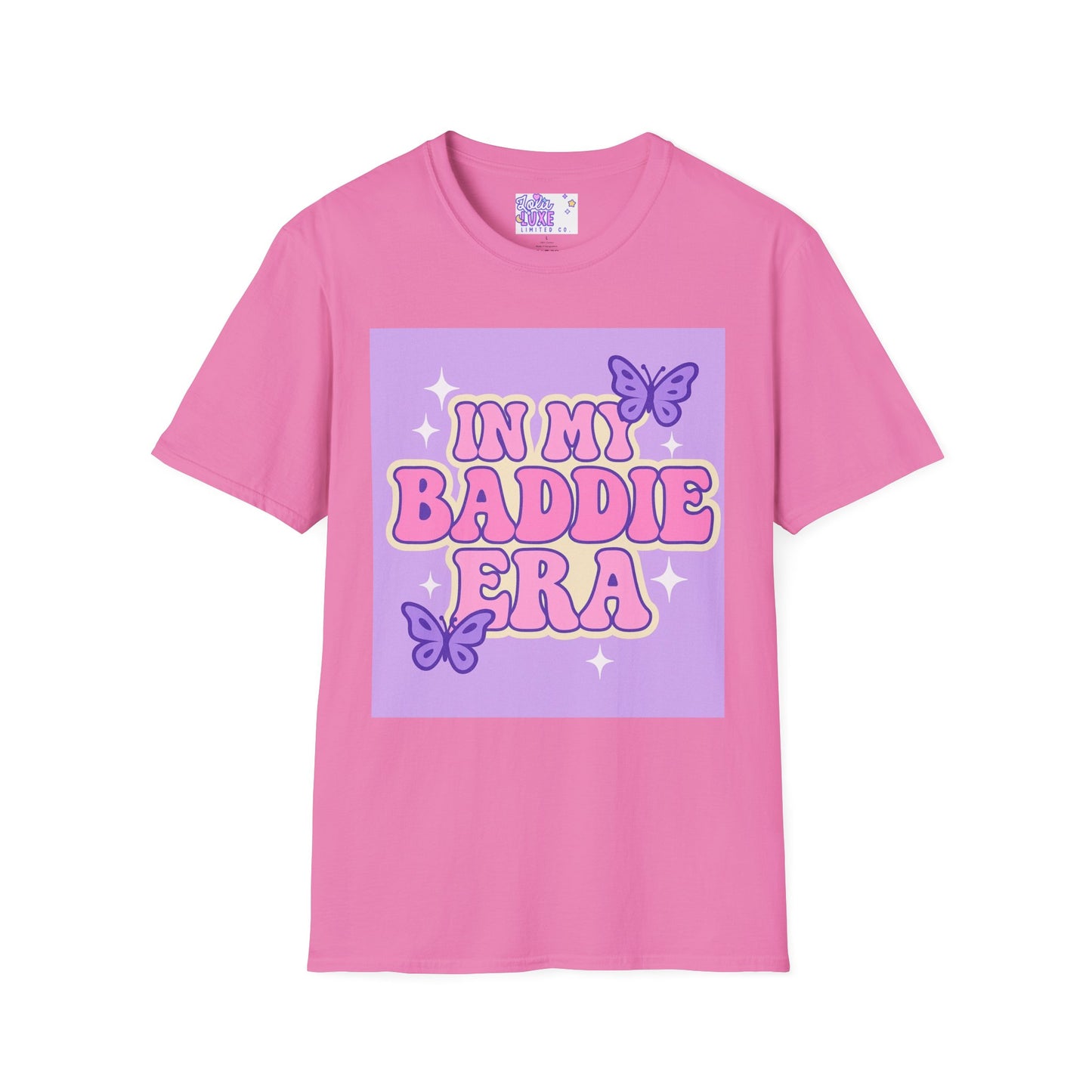 In My Baddie Era Unisex Softstyle Glam Tee - Trendy Graphic Tee for Confident Fashion Lovers