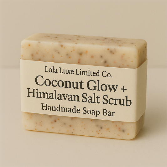 Coconut Glow + Himalayan Salt Scrub Handmade Soap Bar 🌿✨