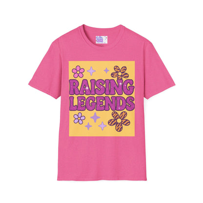 Raising Legends Unisex Softstyle T-Shirt - Vibrant Floral Design for Celebrations