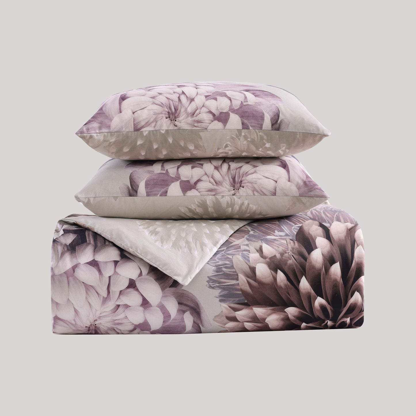 Bebejan Bloom Purple 100% Cotton 5-Piece Reversible Comforter Set