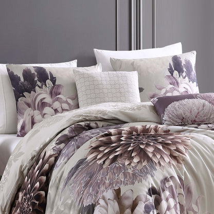 Bebejan Bloom Purple 100% Cotton 5-Piece Reversible Comforter Set