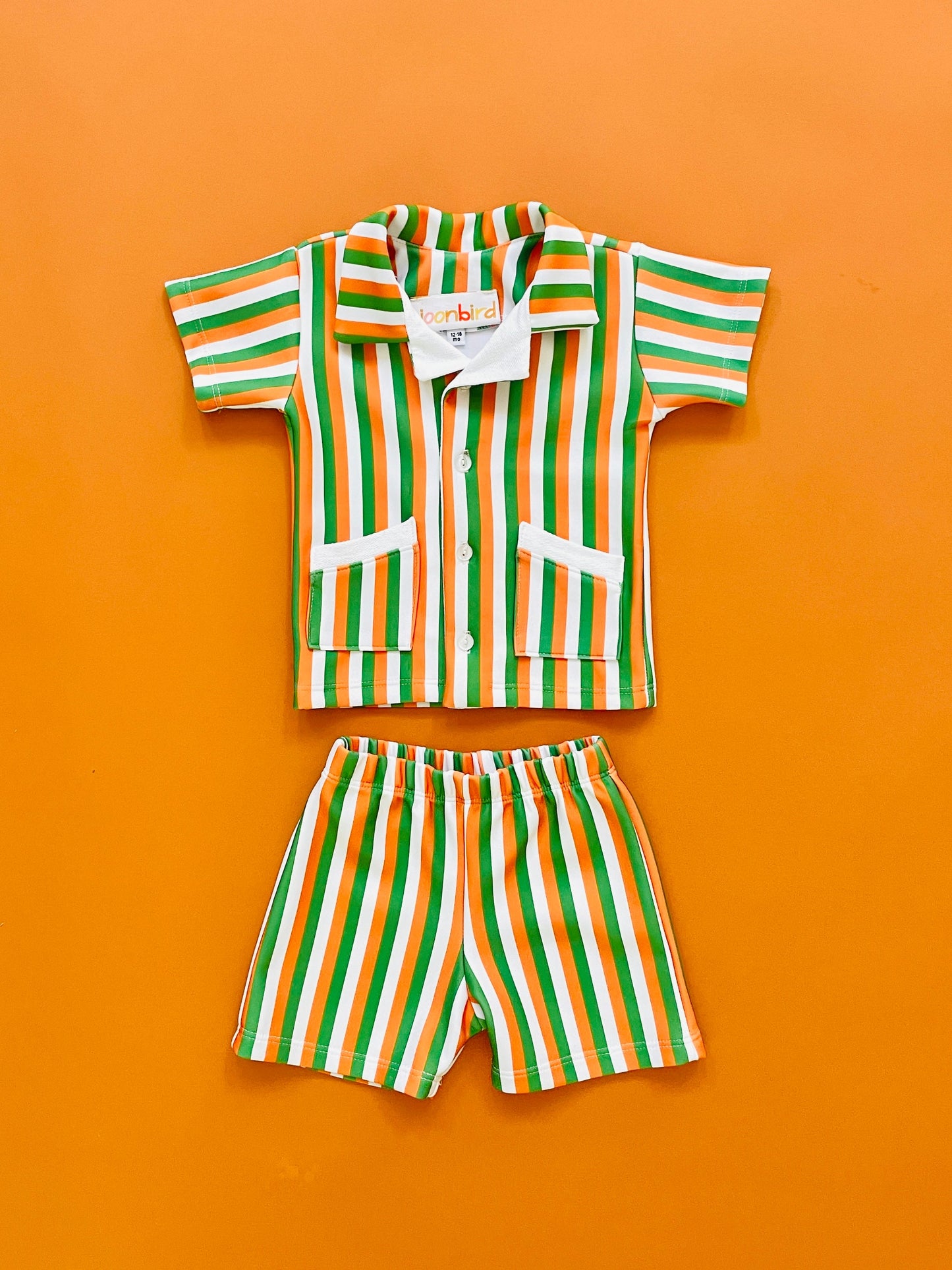 Cabana Set - Green/Orange/White Stripe