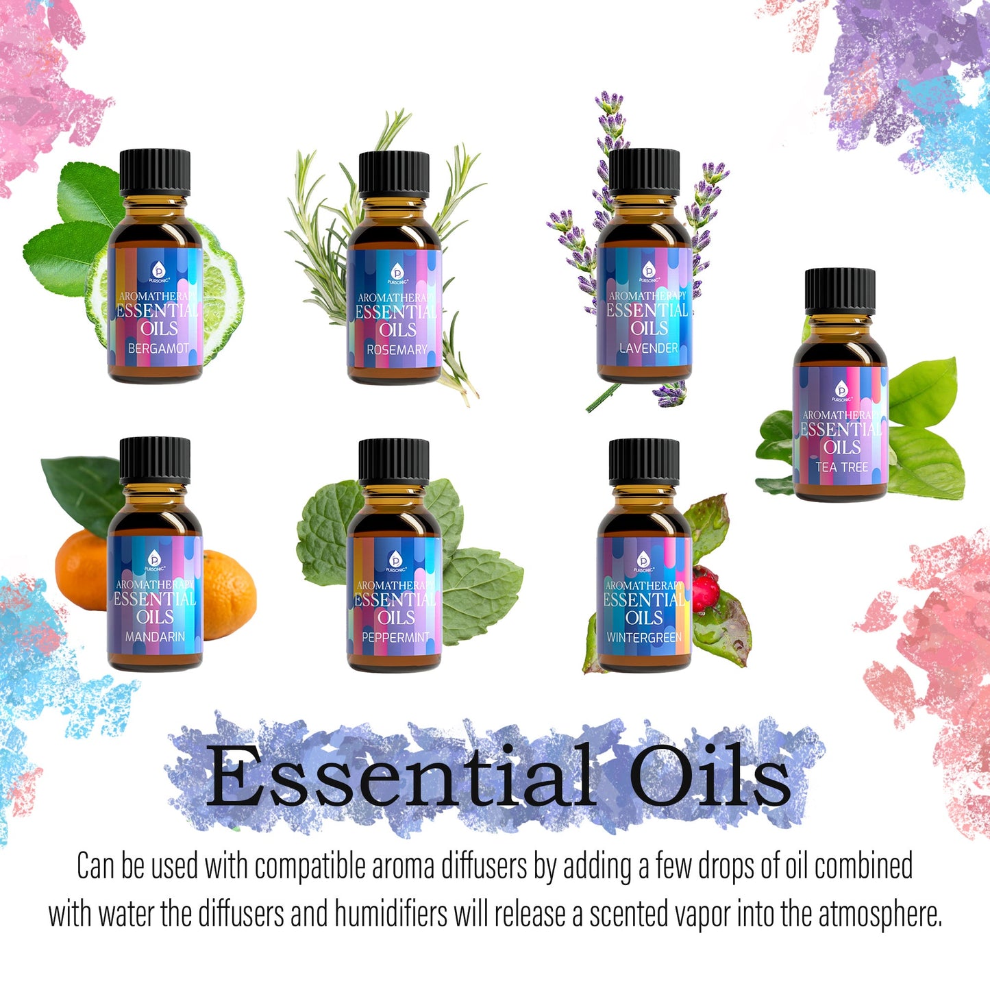 Pursonic Aromatherapy Lovers – Triple 14-Pack Essential Oils Collection