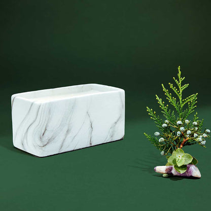 White Marble Prism Candle 24oz (Clearance)