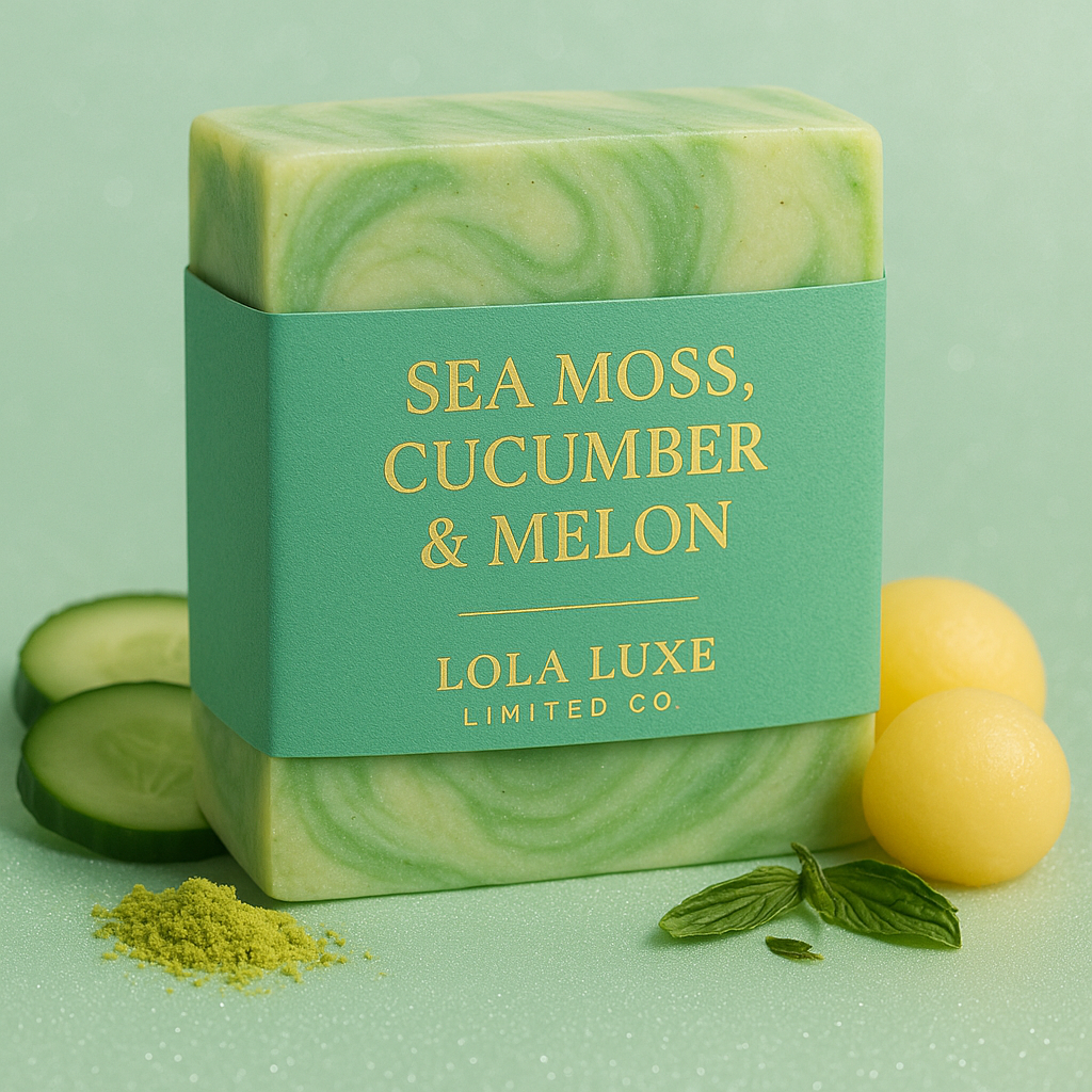 Sea Moss, Cucumber & Melon Soap – Refreshing Handmade Bar for Hydrated, Glowing Skin | Lola Luxe Limited Co.