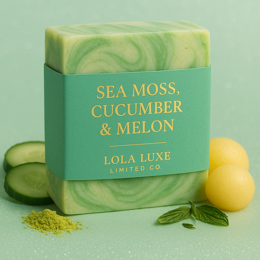 Sea Moss, Cucumber & Melon Soap – Refreshing Handmade Bar for Hydrated, Glowing Skin | Lola Luxe Limited Co.
