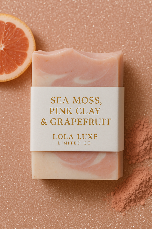Sea Moss, Pink Clay & Grapefruit Soap – Brightening & Detoxifying Handmade Bar for Radiant Skin | Lola Luxe Limited Co.