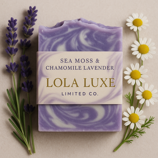 Sea Moss & Chamomile Lavender Soap – Calming Handmade Bar for Sensitive, Dry & Irritated Skin | Lola Luxe Limited Co.