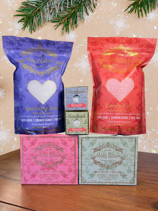 Mom Bomb Ultimate Holiday Bath Bomb Gift Bundle – Celebrate the Season with All-Natural Festive Scents