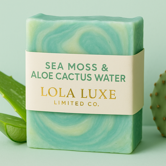Sea Moss & Aloe Cactus Water Soap – Ultra-Hydrating Handmade Bar for Cooling & Soothing Skin | Lola Luxe Limited Co.