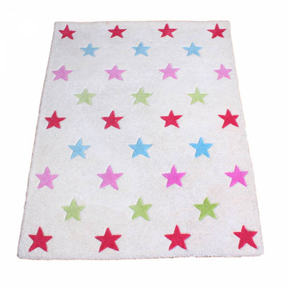 Girl's White Star Rug