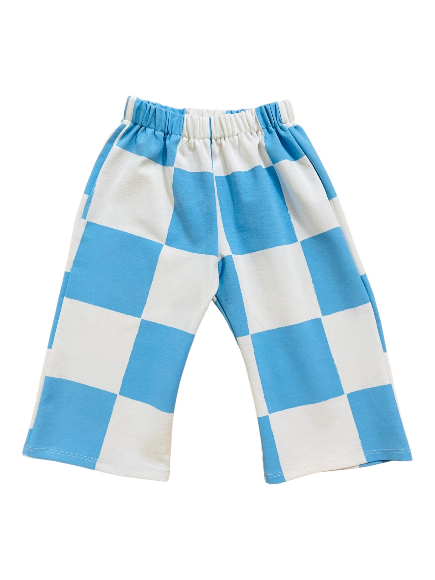 Checkered Pants — Sky Blue