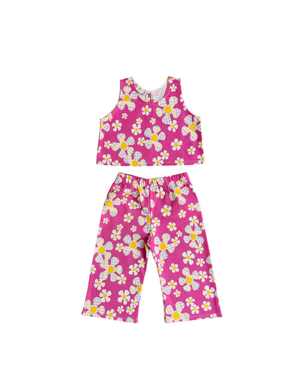 Pink Flower Power Pants Set