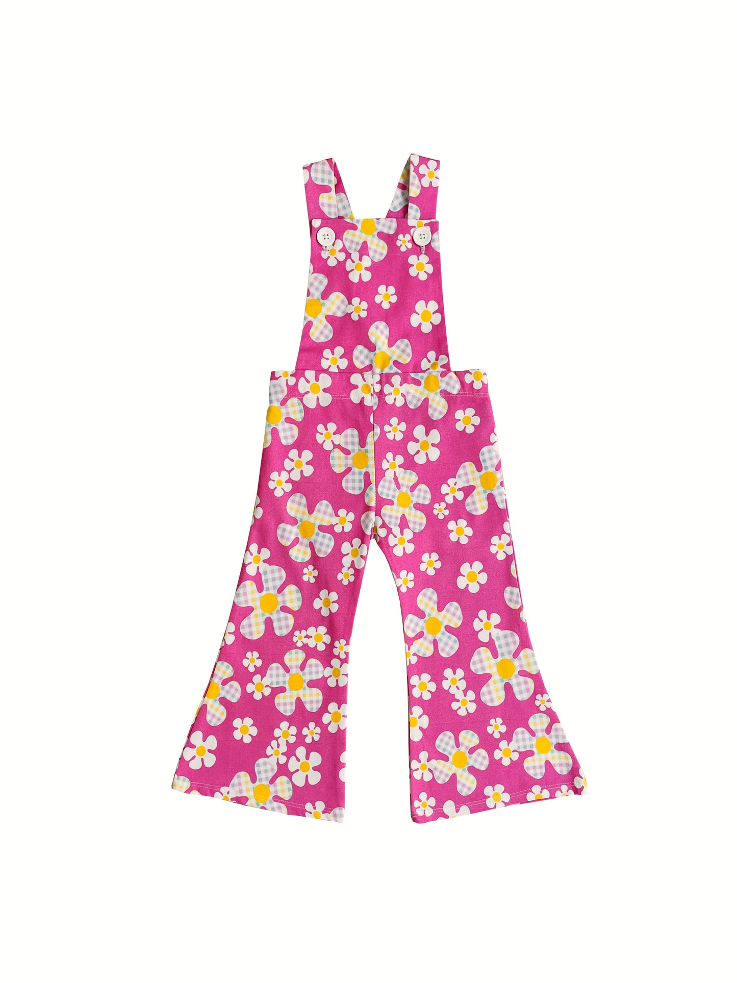 Pink Flower Power Overalls